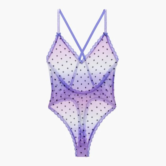 NWT Savage x Fenty Metallic Stars Purple Ombre Bodysuit - Picture 1 of 7